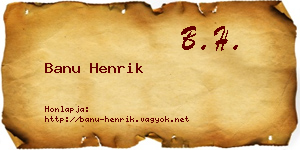 Banu Henrik névjegykártya
